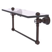  Carolina Crystal Collection 22'' Glass Shelf with Integrated Towel Bar in Venetian Bronze, 22'' W x 5-9/16'' D x 7'' H