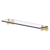  Carolina Crystal Collection 22'' Glass Shelf in Unlacquered Brass, 22'' W x 5-9/16'' D x 2-3/8'' H