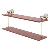  Carolina Crystal Collection 22'' Two Tiered Wood Shelf in Polished Nickel, 22'' W x 5-5/8'' D x 9-3/16'' H
