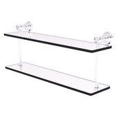  Carolina Crystal Collection 22'' Two Tiered Glass Shelf in Polished Chrome, 22'' W x 5-5/8'' D x 9-3/16'' H