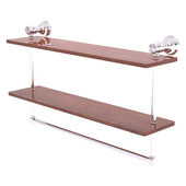  Carolina Crystal Collection 22'' Double Wood Vanity Shelf with Integrated Towel Bar in Polished Chrome, 22'' W x 5-5/8'' D x 12-13/16'' H