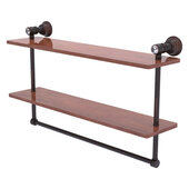  Carolina Crystal Collection 22'' Double Wood Vanity Shelf with Integrated Towel Bar in Venetian Bronze, 22'' W x 5-5/8'' D x 12-13/16'' H