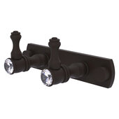  Carolina Crystal Collection 2-Position Multi Hook in Oil Rubbed Bronze, 5-1/2'' W x 2-3/8'' D x 2-1/8'' H