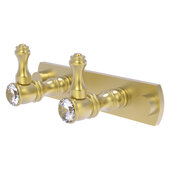  Carolina Crystal Collection 2-Position Multi Hook in Satin Brass, 5-1/2'' W x 2-3/8'' D x 2-1/8'' H
