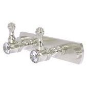  Carolina Crystal Collection 2-Position Multi Hook in Satin Nickel, 5-1/2'' W x 2-3/8'' D x 2-1/8'' H