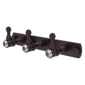  Carolina Crystal Collection 3-Position Tie and Belt Rack in Antique Bronze, 8'' W x 2-3/8'' D x 2-1/8'' H