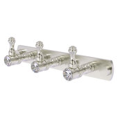  Carolina Crystal Collection 3-Position Tie and Belt Rack in Satin Nickel, 8'' W x 2-3/8'' D x 2-1/8'' H