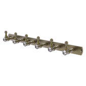  Carolina Crystal Collection 6-Position Tie and Belt Rack in Antique Brass, 15-1/2'' W x 2-3/8'' D x 2-1/8'' H