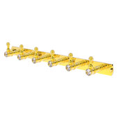  Carolina Crystal Collection 6-Position Tie and Belt Rack in Polished Brass, 15-1/2'' W x 2-3/8'' D x 2-1/8'' H