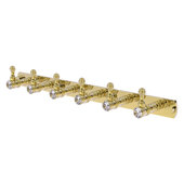  Carolina Crystal Collection 6-Position Tie and Belt Rack in Unlacquered Brass, 15-1/2'' W x 2-3/8'' D x 2-1/8'' H