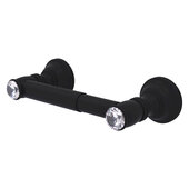  Carolina Crystal Collection 2-Post Toilet Tissue Holder in Matte Black, 8'' W x 3-5/16'' D x 2'' H