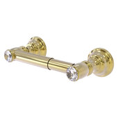  Carolina Crystal Collection 2-Post Toilet Tissue Holder in Unlacquered Brass, 8'' W x 3-5/16'' D x 2'' H