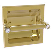  Carolina Crystal Collection Recessed Toilet Paper Holder in Unlacquered Brass, 6-1/8'' W x 4'' D x 6-1/8'' H
