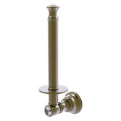  Carolina Crystal Collection Upright Toilet Paper Holder in Antique Brass, 2-3/8'' W x 3-11/16'' D x 9-1/2'' H