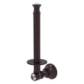  Carolina Crystal Collection Upright Toilet Paper Holder in Antique Bronze, 2-3/8'' W x 3-11/16'' D x 9-1/2'' H