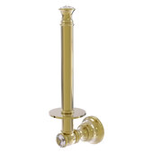  Carolina Crystal Collection Upright Toilet Paper Holder in Unlacquered Brass, 2-3/8'' W x 3-11/16'' D x 9-1/2'' H