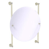  Carolina Crystal Collection Round Frameless Rail Mounted Mirror in Polished Nickel, 22'' Diameter x 4-3/8'' D x 27-11/16'' H