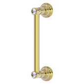  Carolina Crystal Collection 8'' Door Pull in Unlacquered Brass, 10'' W x 3-5/8'' D x 2'' H