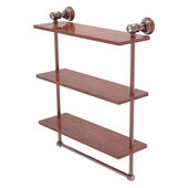  Carolina Crystal Collection 22'' Triple Wood Shelf with Towel Bar in Antique Copper, 16'' W x 5-9/16'' D x 19-11/16'' H