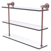  Carolina Crystal Collection 22'' Triple Glass Shelf in Antique Copper, 22'' W x 5-9/16'' D x 16'' H