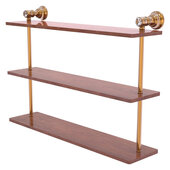  Carolina Crystal Collection 22'' Triple Wood Shelf in Brushed Bronze, 22'' W x 5-9/16'' D x 16'' H
