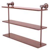  Carolina Crystal Collection 22'' Triple Wood Shelf in Antique Copper, 22'' W x 5-9/16'' D x 16'' H