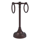  Carolina Crystal Collection 2-Ring Guest Towel Stand in Antique Bronze, 5-1/2'' W x 5-1/2'' D x 14'' H