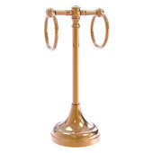  Carolina Crystal Collection 2-Ring Guest Towel Stand in Brushed Bronze, 5-1/2'' W x 5-1/2'' D x 14'' H
