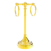  Carolina Crystal Collection 2-Ring Guest Towel Stand in Polished Brass, 5-1/2'' W x 5-1/2'' D x 14'' H