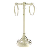  Carolina Crystal Collection 2-Ring Guest Towel Stand in Polished Nickel, 5-1/2'' W x 5-1/2'' D x 14'' H