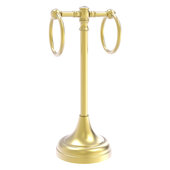  Carolina Crystal Collection 2-Ring Guest Towel Stand in Satin Brass, 5-1/2'' W x 5-1/2'' D x 14'' H