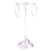  Carolina Crystal Collection 2-Ring Guest Towel Stand in Satin Chrome, 5-1/2'' W x 5-1/2'' D x 14'' H