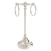  Carolina Crystal Collection 2-Ring Guest Towel Stand in Satin Nickel, 5-1/2'' W x 5-1/2'' D x 14'' H