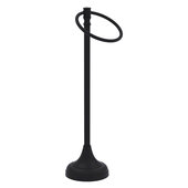  Carolina Crystal Collection Guest Towel Ring Stand in Matte Black, 5-1/2'' W x 7-1/2'' D x 21'' H