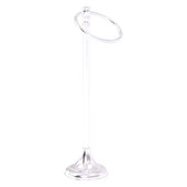  Carolina Crystal Collection Guest Towel Ring Stand in Satin Chrome, 5-1/2'' W x 7-1/2'' D x 21'' H