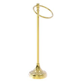  Carolina Crystal Collection Guest Towel Ring Stand in Unlacquered Brass, 5-1/2'' W x 7-1/2'' D x 21'' H