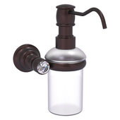  Carolina Crystal Collection Wall Mounted Soap Dispenser in Antique Bronze, 4-5/16'' W x 7'' D x 7-5/16'' H