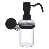  Carolina Crystal Collection Wall Mounted Soap Dispenser in Matte Black, 4-5/16'' W x 7'' D x 7-5/16'' H