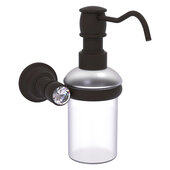  Carolina Crystal Collection Wall Mounted Soap Dispenser in Oil Rubbed Bronze, 4-5/16'' W x 7'' D x 7-5/16'' H