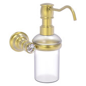  Carolina Crystal Collection Wall Mounted Soap Dispenser in Satin Brass, 4-5/16'' W x 7'' D x 7-5/16'' H