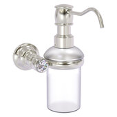  Carolina Crystal Collection Wall Mounted Soap Dispenser in Satin Nickel, 4-5/16'' W x 7'' D x 7-5/16'' H