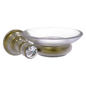  Carolina Crystal Collection Wall Mounted Soap Dish in Antique Brass, 5'' W x 4-5/8'' D x 2'' H