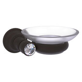  Carolina Crystal Collection Wall Mounted Soap Dish in Oil Rubbed Bronze, 5'' W x 4-5/8'' D x 2'' H