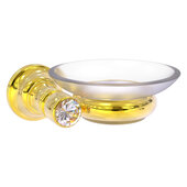  Carolina Crystal Collection Wall Mounted Soap Dish in Polished Brass, 5'' W x 4-5/8'' D x 2'' H