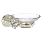  Carolina Crystal Collection Wall Mounted Soap Dish in Polished Nickel, 5'' W x 4-5/8'' D x 2'' H