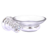  Carolina Crystal Collection Wall Mounted Soap Dish in Satin Chrome, 5'' W x 4-5/8'' D x 2'' H