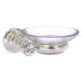  Carolina Crystal Collection Wall Mounted Soap Dish in Satin Nickel, 5'' W x 4-5/8'' D x 2'' H