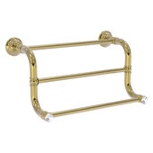  Carolina Crystal Collection 3-Bar Hand Towel Rack in Unlacquered Brass, 14'' W x 7-3/4'' D x 7-3/8'' H