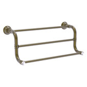 Carolina Crystal Collection 3-Bar Hand Towel Rack in Antique Brass, 18'' W x 7-3/4'' D x 7-3/8'' H
