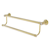  Carolina Crystal Collection 24'' Double Towel Bar in Unlacquered Brass, 24'' W x 5-3/16'' D x 5-1/2'' H